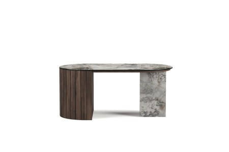 Stolik Kawowy MILA Dąb Barokowy Biały Marmur - Premium Centrum